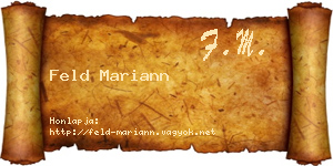 Feld Mariann névjegykártya