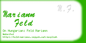 mariann feld business card